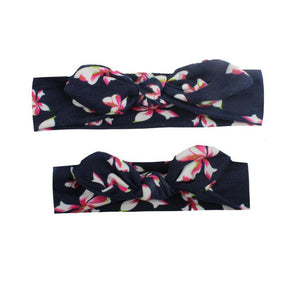 2PCS Mama & Baby Headwear Bowknot Elastic HeadBands For Women Children Tuban Baby HairBands Hair Accessories