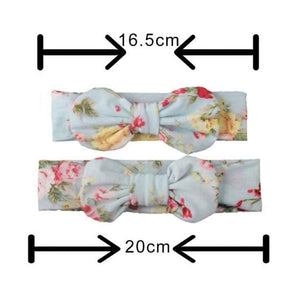 2PCS Mama & Baby Headwear Bowknot Elastic HeadBands For Women Children Tuban Baby HairBands Hair Accessories