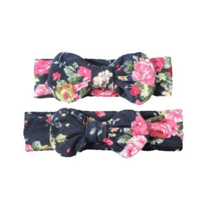 2PCS Mama & Baby Headwear Bowknot Elastic HeadBands For Women Children Tuban Baby HairBands Hair Accessories