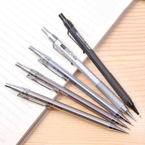 Planet Gates 2Pcs Metal Mechanical Pencil Set 0.5mm / 0.7mm HB Automatic Pencils Writing Sketch Drawing Pen Kawaii School Supplies Pencills