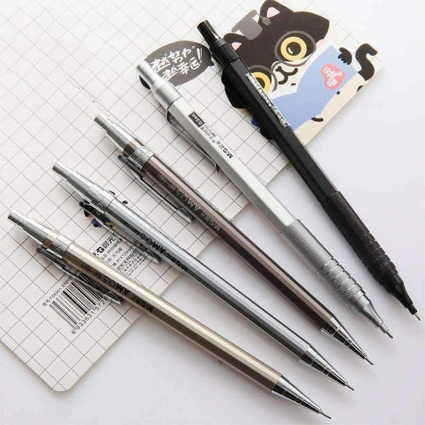 Planet Gates 2Pcs Metal Mechanical Pencil Set 0.5mm / 0.7mm HB Automatic Pencils Writing Sketch Drawing Pen Kawaii School Supplies Pencills