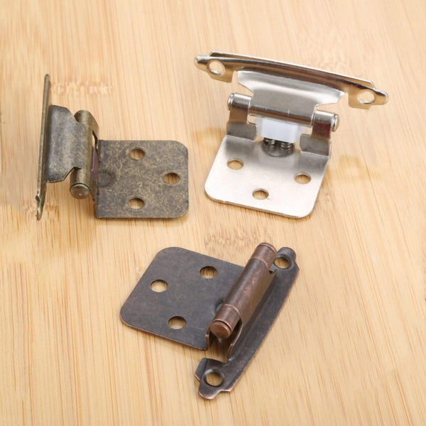 2Pcs Overlay Cabinet Hinges Self Close Cabinet Door Hinge Kitchen Cupboard Flush Hinge Antique Furniture Hardware 71*38*35mm