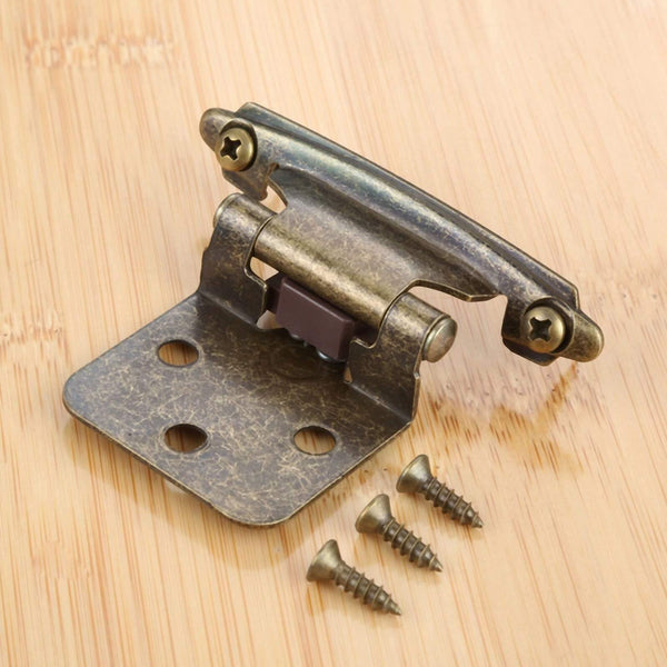 2Pcs Overlay Cabinet Hinges Self Close Cabinet Door Hinge Kitchen Cupboard Flush Hinge Antique Furniture Hardware 71*38*35mm