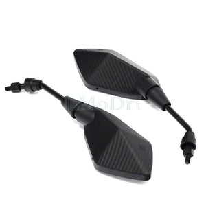 Planet Gates 2Pcs/Pair Motorcycle Mirror Scooter E-Bike Rearview Mirrors Electrombile Back Side Convex Mirror 8mm 10mm Carbon Fiber