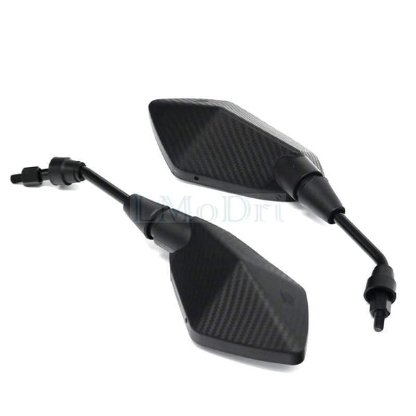 Planet Gates 2Pcs/Pair Motorcycle Mirror Scooter E-Bike Rearview Mirrors Electrombile Back Side Convex Mirror 8mm 10mm Carbon Fiber