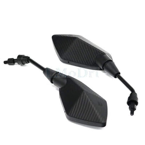 Planet Gates 2Pcs/Pair Motorcycle Mirror Scooter E-Bike Rearview Mirrors Electrombile Back Side Convex Mirror 8mm 10mm Carbon Fiber