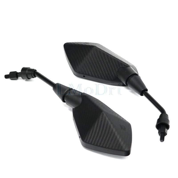 Planet Gates 2Pcs/Pair Motorcycle Mirror Scooter E-Bike Rearview Mirrors Electrombile Back Side Convex Mirror 8mm 10mm Carbon Fiber