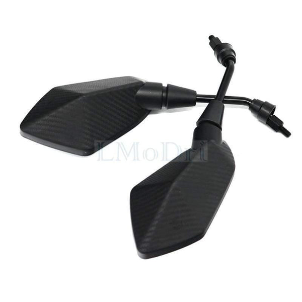 Planet Gates 2Pcs/Pair Motorcycle Mirror Scooter E-Bike Rearview Mirrors Electrombile Back Side Convex Mirror 8mm 10mm Carbon Fiber