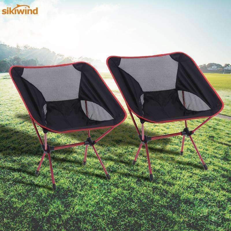 Planet Gates 2PCS Portable Folding Camping Chair Outdoor Fishing Seat Ultra-Light Foldable Chairs Seat For Fishing Pesca Picnic Beach And BBQ