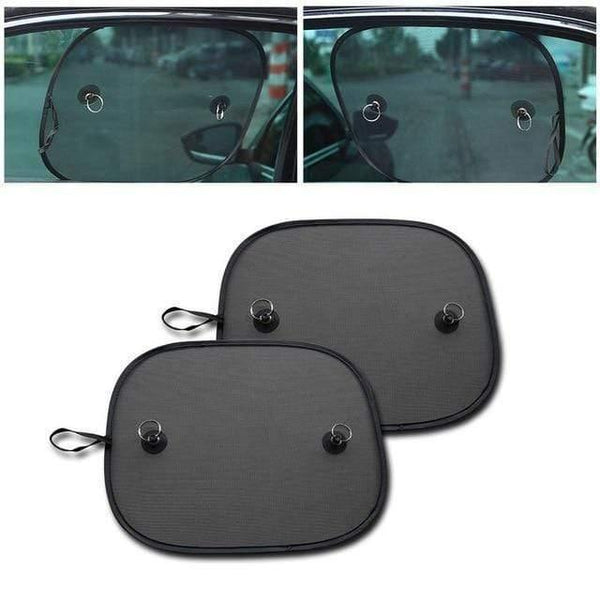 Planet Gates 2pcs Rear side Black Mesh Sunscreen Sun Visor Kids Car Sunscreen UV Protection Sun Visor For Car Window Sunscreen Suction Cups With Storage Bag