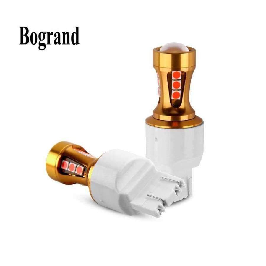 Planet Gates 2pcs Red High Power 15SMD 3030 LED 7443 T20 W21/5W Car Bulbs For Signal Lights Tail Lights Brake Lights Bright Red