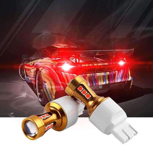 Planet Gates 2pcs Red High Power 15SMD 3030 LED 7443 T20 W21/5W Car Bulbs For Signal Lights Tail Lights Brake Lights Bright Red