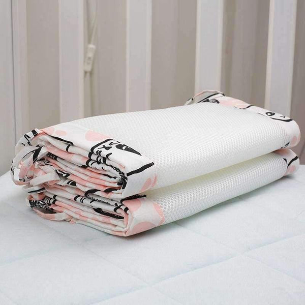Planet Gates 2Pcs/Set Breathable Summer Baby Bedding Bumper Collision Half Around baby bumper crib set Cotton Printing Mesh Safety Rails