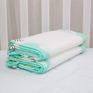 Planet Gates 2Pcs/Set Breathable Summer Baby Bedding Bumper Collision Half Around Baby Crib Bumpers Bedding Cotton Printing Mesh Safety Rails