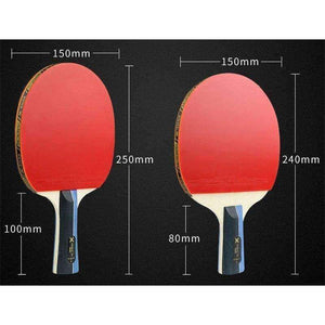 Planet Gates 2Pcs/Set Classic 5 Ply Solid Wood Table Tennis Rackets Double Face Pimples-in Rubber Table Tennis Bats for Teenagers