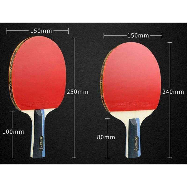 Planet Gates 2Pcs/Set Classic 5 Ply Solid Wood Table Tennis Rackets Double Face Pimples-in Rubber Table Tennis Bats for Teenagers