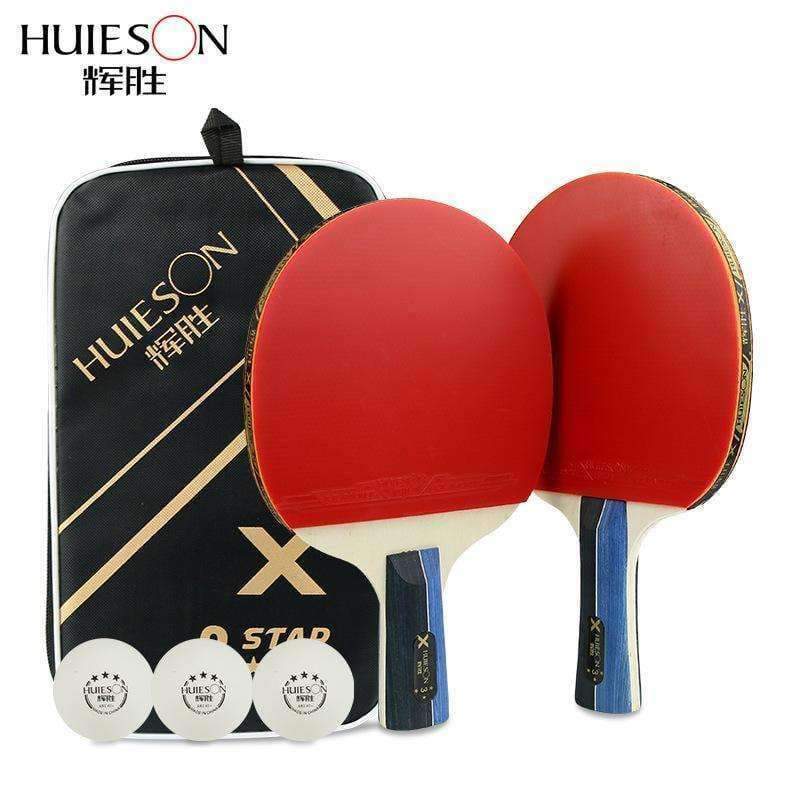 Planet Gates 2Pcs/Set Classic 5 Ply Solid Wood Table Tennis Rackets Double Face Pimples-in Rubber Table Tennis Bats for Teenagers