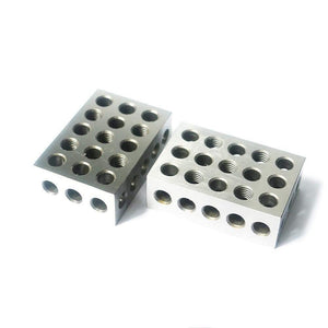2pcs/set Hardened Steel Blocks 1-2-3" Precision Matched Machinist Tool 23 Holes 25-50-75mm Block Gauge Quick Delivery New