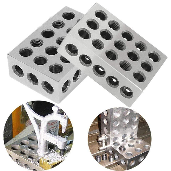 2pcs/set Hardened Steel Blocks 1-2-3" Precision Matched Machinist Tool 23 Holes 25-50-75mm Block Gauge Quick Delivery New