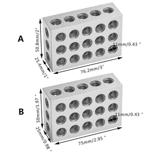 2pcs/set Hardened Steel Blocks 1-2-3" Precision Matched Machinist Tool 23 Holes 25-50-75mm Block Gauge Quick Delivery New