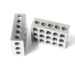 2pcs/set Hardened Steel Blocks 1-2-3" Precision Matched Machinist Tool 23 Holes 25-50-75mm Block Gauge Quick Delivery New