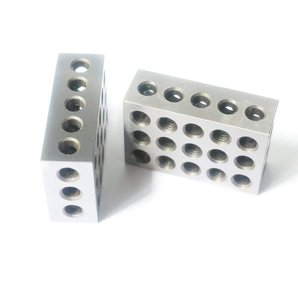 2pcs/set Hardened Steel Blocks 1-2-3" Precision Matched Machinist Tool 23 Holes 25-50-75mm Block Gauge Quick Delivery New