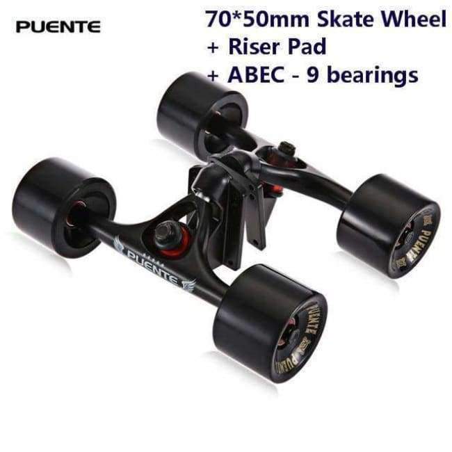 Planet Gates 2pcs / Set Skateboard Truck With 70*50mm Skate Wheel + Riser Pad + ABEC - 9 bearings  Installing Tool for Skateboard