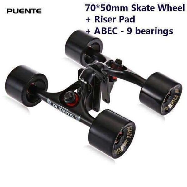 Planet Gates 2pcs / Set Skateboard Truck With 70*50mm Skate Wheel + Riser Pad + ABEC - 9 bearings  Installing Tool for Skateboard