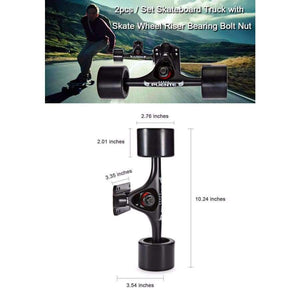 Planet Gates 2pcs / Set Skateboard Truck With 70*50mm Skate Wheel + Riser Pad + ABEC - 9 bearings  Installing Tool for Skateboard