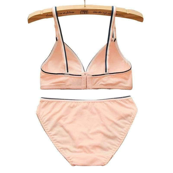 Planet Gates 2Pcs/Set Teenage Girl Clothing Underwear Sexy Bras For Girls 12/14/16Y Brassiere Briefs Cotton Training Bra KW26