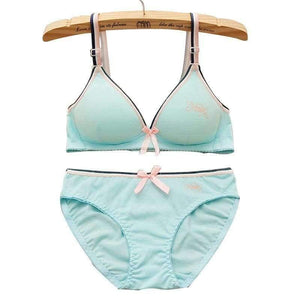 Planet Gates 2Pcs/Set Teenage Girl Clothing Underwear Sexy Bras For Girls 12/14/16Y Brassiere Briefs Cotton Training Bra KW26