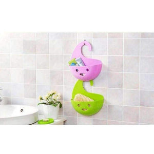 Planet Gates 2pcs Smile Face Hanging Storage Basket stackable storage rack Shower Bath Organizer  bathroom kitchen  accessories