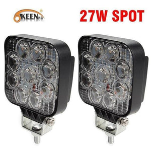 Planet Gates 2pcs Spot 27W 4inch 10cm 18W 27W 48W Offroad Car 4WD Truck Tractor Boat Trailer 4x4 SUV ATV 12V Spot Flood LED Light Bar LED Work Light
