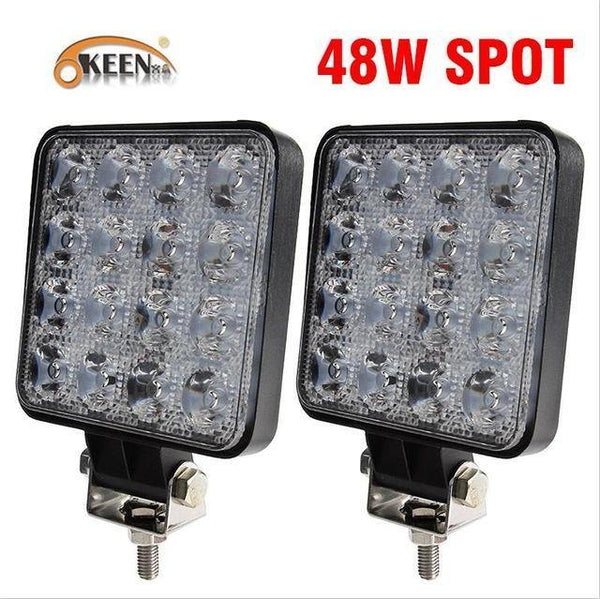 Planet Gates 2pcs Spot 48W 4inch 10cm 18W 27W 48W Offroad Car 4WD Truck Tractor Boat Trailer 4x4 SUV ATV 12V Spot Flood LED Light Bar LED Work Light