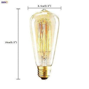 Planet Gates 2ks ST64 IWHD Ampule Vintage Lamp Edison Bulb ST64 E27 40W 220V Retro Lamp Light Light Industrial Decoration Ampul Bombillas Gloeilamp