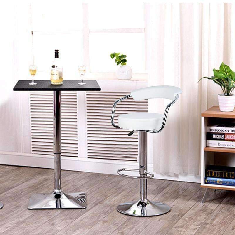 Planet Gates 2pcs Synthetic Leather Swivel Bar Stools Chairs Height Adjustable Pneumatic Stainless Steel Stent Pub Chair Barstools HWC