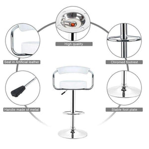 Planet Gates 2pcs Synthetic Leather Swivel Bar Stools Chairs Height Adjustable Pneumatic Stainless Steel Stent Pub Chair Barstools HWC