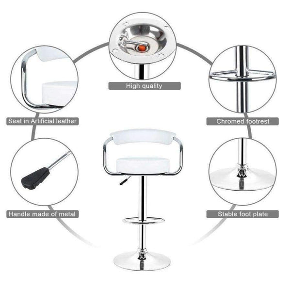 Planet Gates 2pcs Synthetic Leather Swivel Bar Stools Chairs Height Adjustable Pneumatic Stainless Steel Stent Pub Chair Barstools HWC