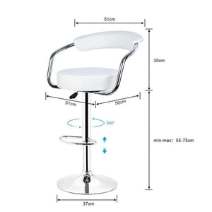 Planet Gates 2pcs Synthetic Leather Swivel Bar Stools Chairs Height Adjustable Pneumatic Stainless Steel Stent Pub Chair Barstools HWC