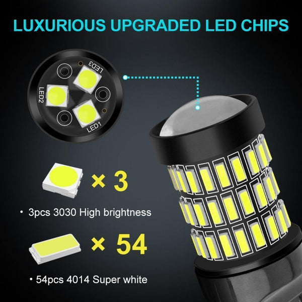 Planet Gates 2pcs T20 7440 W21W LED 7443 SRCK W21/5W LED Bulbs WY21W 12V 1200LM Car Lights Turn Signal Brake Reverse Tail Lamp Auto Bulb