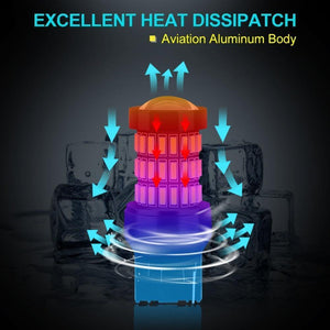 Planet Gates 2pcs T20 7440 W21W LED 7443 SRCK W21/5W LED Bulbs WY21W 12V 1200LM Car Lights Turn Signal Brake Reverse Tail Lamp Auto Bulb