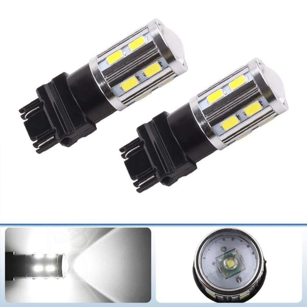 Planet Gates 2Pcs T25 LED 3157 3156 3057 3056  p27/7w LED Bulbs 12 SMD LED Bulb Car Rear Brake Lights Parking 12V Amber White Red  D020