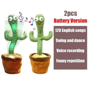 Planet Gates 2PCS Tpye 2 2PCS 120 Songs USB Dancing cactus Dancer Speaker Repeat Say Talk talking Baby Stuffed Plush plushie Toy children's toys for girl