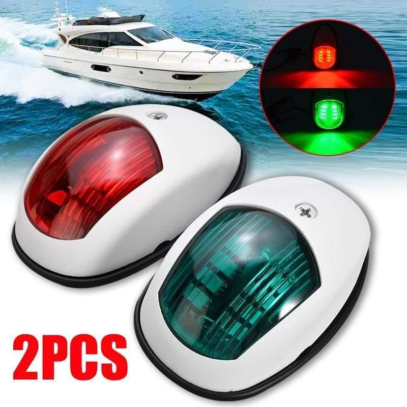 Planet Gates 2pcs Universal Navigation Light Lamp For Marine Boat Yacht LED Bulb Red/Green Housing ABS Plastic Signal Light 10V-30V
