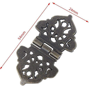 2pcs Vintage Alloy Hollow Flower Hinge Chinese Furniture Hardware Metal Hinges Cabinet Door Butt Hinges For DIY Box 24*54mm