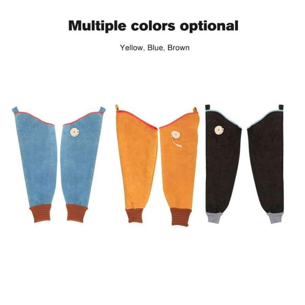 Planet Gates 2PCS Wear-resistant Cowhide Welding Sleeves of Welder Clothing High Temperature Resistant Working Arm Protective Safety Sleeves