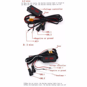 Planet Gates 2pcs White Universal DC 12V/24V COB LED Daytime Running Light Super Car DRL Lamp Installation Bracket Vehicles 12W E4