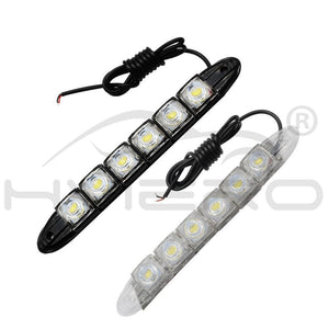 Planet Gates 2Pcs White Waterproof Bright Flexible Driving Fog Bulb Warning Lamp Car Styling DRL Daytime Running Light 6LED DC 12V Auto Led