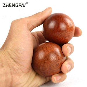 Planet Gates 2pcs Wood Fitness Ball 5cm Massage Ball Meditation Exercise Stress Relief Baoding Balls Relaxation Therapy Hand Grip