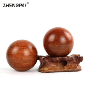 Planet Gates 2pcs Wood Fitness Ball 5cm Massage Ball Meditation Exercise Stress Relief Baoding Balls Relaxation Therapy Hand Grip